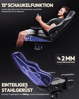 Chaise de jeu ergonomique pivotante et réglable, style course, en cuir PU Napa, avec fonction de refroidissement, structure en métal et cuir synthétique, appui-tête intégré