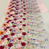 2025 prix usine haut de gamme français 3D fleur brodé Tulle maille dentelle tissu pour les robes de soirée des femmes