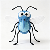 Jouet en peluche moustique amusant, plusieurs couleurs, insecte de dessin animé, poupée en peluche, figurine de insecte mignonne et douce pour enfants, cadeau, décoration de la maison