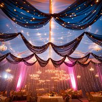 Drapés de plafond pour mariages, fonds de photographie de mariage, rideaux transparents, tentes en tulle, draperies, décorations de mariage pour cérémonie, scène de fête