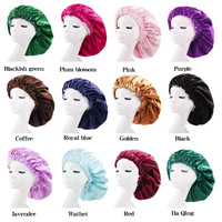 Bonnets en satin réglables Wanmei, bandeaux de luxe en satin de soie, bande élastique réglable, bonnet long en soie pour femmes