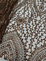 Robe de soirée pour femmes, tissu en dentelle, sequins et perles, S37168