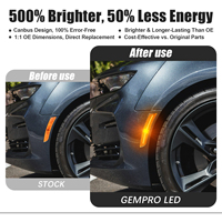 Feux latéraux LED de style X avec lentilles orange et rouge pour Chevrolet Camaro 2016-2024 pour Cadillac CTS ATS 23169181 4 pièces