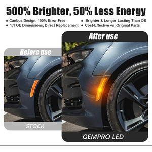 Feux latéraux LED de style X avec lentilles <span class=keywords><strong>orange</strong></span> et rouge <span class=keywords><strong>pour</strong></span> Chevrolet Camaro 2016-2024 <span class=keywords><strong>pour</strong></span> Cadillac CTS ATS 23169181 4 pièces - Product Image 5