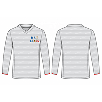Maillot de football à manches longues pour hommes en tissu avec col en V pour les matchs de clubs amateurs, disponible pour les commandes en gros pour les équipes