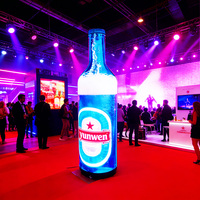 Solution clé en main, écran publicitaire commercial créatif en forme de canette de cola, écran vidéo LED pour canette de boisson, écran publicitaire pour bière