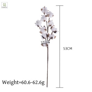 Hot Sale Artificial White 10 Heads Dried <strong>Cotton</strong> Flower Branch Dry <strong>Stem</strong> for Home Christmas Wedding Party Decoration - Product Image 3