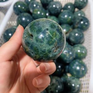 Esfera de <span class=keywords><strong>Jaspe</strong></span> Oceánico Verde Natural al por Mayor, Geoda de Cristal Curativo, Bola de Cuarzo para Decoración - Product Image 3