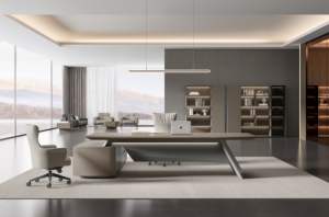 ชุดโต๊ะซีโอแบบเรียบง่ายทันสมัยสำหรับผู้บริหารชุดเฟอร์นิเจอร์ไม้ MDF สำหรับใช้ในบ้านหรือในบริษัท - Product Image 4