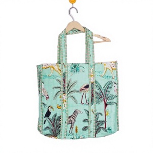 Bolso Tote Acolchado Floral Vintage para Mujer, Bolso de Hombro Grande para Compras, de Alta Calidad, Abierto, para Uso Diario, Verano - Product Image 1