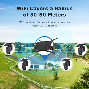 Sistema de Cámara CCTV IP66 Impermeable con Doble Lente y Doble Pantalla, Detección Humana, Sin Cables, 6MP, 15W, Wifi, 4G, Kit de Router Solar de 4 Canales - Product Image 4