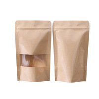 Sac en papier kraft avec fermeture éclair personnalisée, imprimé, pour bonbons, aliments, lait, gelée, stockage et collations de fruits secs, 2025