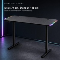 Bureau de jeu ergonomique intelligent à hauteur réglable électriquement, table d'étude mobile pour chambre et bureau à domicile