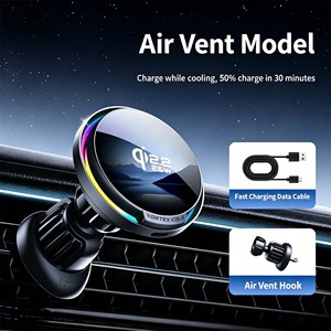 Chargeur de voiture magnétique sans fil Qi2.2 à refroidissement par air 25W, compatible avec les téléphones mobiles <span class=keywords><strong>Apple</strong></span> 17, support métallique, <span class=keywords><strong>charge</strong></span> rapide - Product Image 5