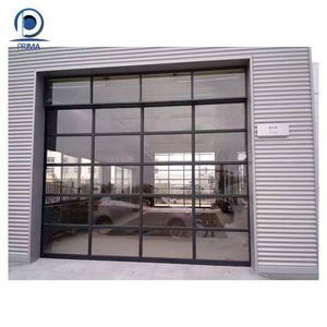 <span class=keywords><strong>Porte</strong></span> moustiquaire automatique à panneau sectionnel moderne en aluminium et <span class=keywords><strong>bois</strong></span> pour <span class=keywords><strong>2</strong></span> <span class=keywords><strong>voitures</strong></span> avec fenêtres - Product Image 4