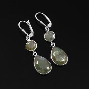 Pendientes colgantes de piedras preciosas de ágata musgo de Plata de Ley 925, hermosos pendientes de piedras preciosas, pendientes hechos a mano - Product Image 3