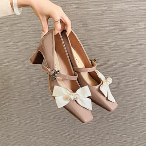 Bows <b>Closed</b> <b>Toe</b> High Heel Shoes Sexy Cute <b>Summer</b>/Winter Banquet Shoes Timeless Fashion Party Wear - Product Image 5