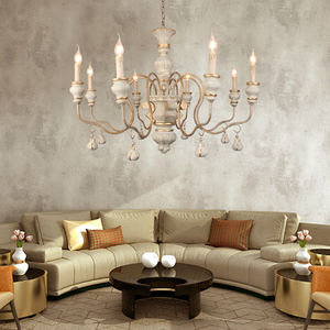 El más vendido, de 2 niveles de madera antiguo candelabro, estilo de granja tallado a mano para instalación colgante de restaurante o habitación - Product Image 2