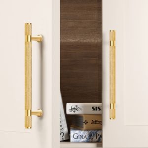 Оптовая продажа, латунная бронзовая накатанная твердая ручка, французская Европейская Современная американская ручка для шкафа, ящика - Product Image 5