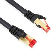 KECHENG HotSale 40Gbps 2000Mhz BC PVC Hitam Kabel Ethernet RJ45 Patch 1m FFTP CAT8 26AWG(7/0.16MM) Kabel Komunikasi Jaringan