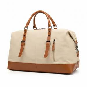 Bolsa de Lona Extra Grande Personalizada OEM, Bolso de Mano, Bandolera, Bolsa de Viaje para Fin de Semana, Cierre de Cremallera, Correa Ajustable - Product Image 1