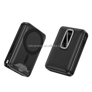 Batería de polímero de litio de alta capacidad Pd de 22,5 W, batería externa ultradelgada de carga rápida con 10000 mAh, carga inalámbrica de 15 W y pantalla LED - Product Image 3
