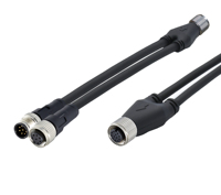 Séparateur de Type Y moulant, connecteur de capteur circulaire mâle M8, 4 broches de câble PUR 26AWG x 4C rencontre IP67 pour uniques automobiles
