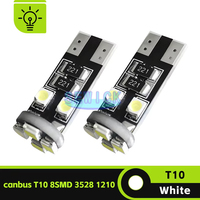 Ampoules LED de feux arrière de voiture en gros T10 1210 8 SMD Canbus pour voitures 194 168 W5W, ampoule intérieure