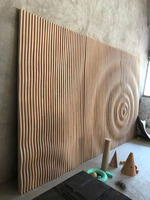 Œuvres d'art paramétriques à grande échelle Sculpture sur bois massif Décoration murale Design d'intérieur 3d pour villas hôtel