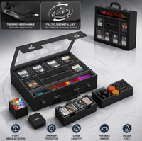 Boîte de rangement pour cartes TCG, grande capacité modulaire 9-en-1, pour plusieurs joueurs, avec dés, adaptée aux jeux de cartes