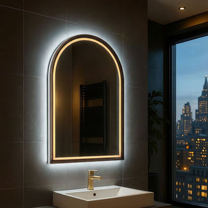 Grand <span class=keywords><strong>miroir</strong></span> LED rétro en forme d'arche, <span class=keywords><strong>miroir</strong></span> <span class=keywords><strong>de</strong></span> <span class=keywords><strong>salle</strong></span> <span class=keywords><strong>de</strong></span> <span class=keywords><strong>bain</strong></span> mural à LED, <span class=keywords><strong>miroir</strong></span> <span class=keywords><strong>de</strong></span> maquillage à LED à lumière douce pour projets d'appartements - Product Image 3