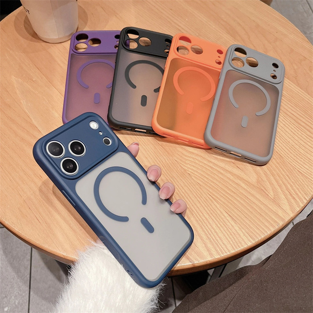 Luxury Matte Hard Translucent Phone Case for iPhone 17 16 15 14 Pro Max Magnetic Charging Clear Shockproof Bumper Cover