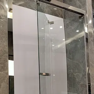 O apartamento casa de banho estreita dobrável uso da porta do vidro do chuveiro de duas camadas