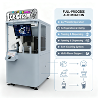 Robot de fabrication et de distribution de crème glacée entièrement automatisé, à bras unique et 6 axes, entièrement fermé
