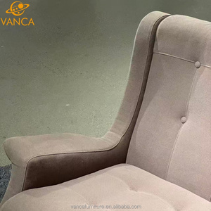 Fauteuils de salon de style <span class=keywords><strong>français</strong></span>, tissu givré de haute qualité, rembourrés, fauteuil simple pour la maison, salon, fauteuil à bascule avec pieds en acier - Product Image 5