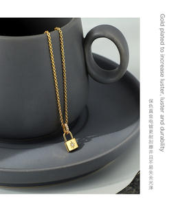 Collar con colgante de Latón chapado en oro de 14 quilates para mujer, cadena de eslabones, piedra de circón clásica, regalo de aniversario, novedad - Product Image 2