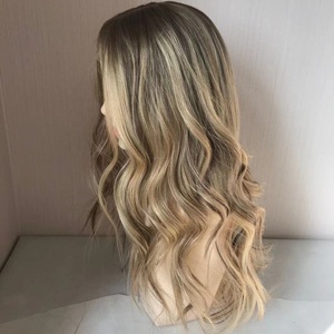 European Silk Top <strong>Blonde</strong> Rooted Human Hair Wig Jewish Kosher Wig - Product Image 1