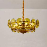 Lustre en verre concave vert moderne JYLIGHTING, luminaire suspendu haut de gamme pour hôtel, salon, éclairage texturé vert