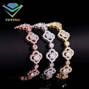 Bijoux en forme de trèfle, diamants VVS, moissanite, argent 925, sertis de pierres pour bracelet chaîne en moissanite - Product Image 3