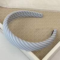 MIO Corée bleu rayure cheveux chouchous bandeau mode fille élastique pour queue de cheval rayure bandeau fait à la main bandeau antidérapant