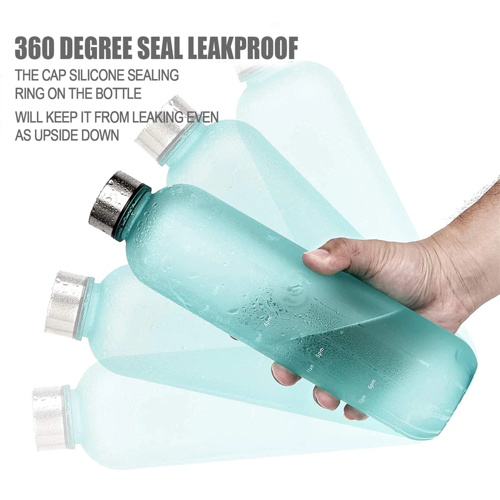 Plastikiniai vandens buteliai su pasirinktiniu logotipu Sportinis vandens butelis su laiko žymekliu