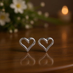 Pendientes de Corazón Melissa Richie, Chapados en Plata, Aleación, Unisex, Regalo, Joyería, Pendientes de Moda - Product Image 2