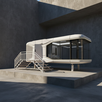 Capsule spatiale moderne et luxueuse de 30 pieds, respirante, avec système intelligent, maison conteneur préfabriquée et détachable pour l'extérieur