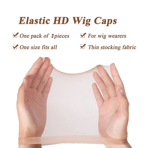 2 piezas en una bolsa HD WIG CAP HD Lace Mesh Sheer Hat <span class=keywords><strong>Transparente</strong></span> Invisible Super <span class=keywords><strong>El</strong></span>ástico Complexion Ultra Clear Peluca Hairnet - Product Image 2