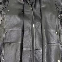 Manteau en cuir pour femme, style décontracté, personnalisable en usine, long, technique, importé, double boutonnage, multi-poches, avec ceinture et fermeture éclair, doux