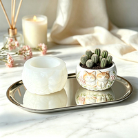 Cetakan Silikon Pot Bunga Kucing Ganda Embos untuk Pembuatan Kerajinan Tangan dari Beton, Gipsum, Resin, Lilin, Sabun, Mendukung Pola Kustom
