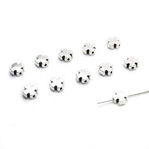 Cross Shaped Zinc Alloy Beads 6mm Straight Hole For <b>Bracelet</b> Making DIY Jewelry Accessories - Product Image 1