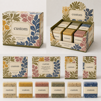 Boîte de présentation personnalisée pour six savons en barre, prête à la vente, en carton pour l'emballage de savons artisanaux