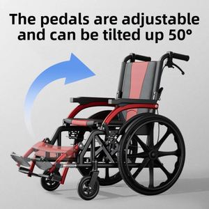 Fauteuil roulant manuel pliable en alliage d'aluminium léger, haut de gamme, portable, propulsion manuelle, classe II, garantie 1 an - Product Image 3