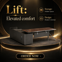 Meja Eksekutif Modern 1600mm E1 MDF CEO Boss Table Cat Berbasis Air Power Hub Perabot Kantor Manajer